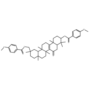 26-Norolean-8-en-7-one, 3,29-bis[(4-methoxybenzoyl)oxy]-13-methyl-, (3I+/-,13I+/-,14I(2),20I+/-)-结构式