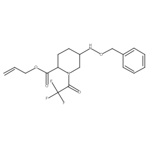 prop-2-enyl (2R,5S)-5-(phenylmethoxyamino)-1-(2,2,2-trifluoroacetyl)piperidine-2-carboxylate结构式