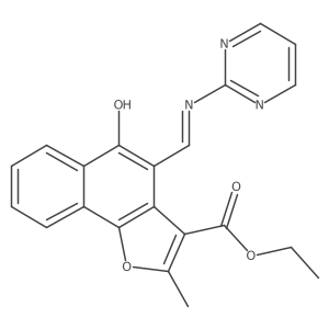 (Z)-ethyl 2-methyl-5-oxo-4-((pyrimidin-2-ylamino)methylene)-4,5-dihydronaphtho[1,2-b]furan-3-carboxylate结构式