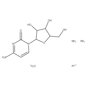 Platinum(2+), diammineaqua(cytidine-N3)-, (SP-4-3)- Structure