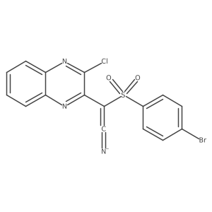 2-Quinoxalineacetonitrile, I+/--[(4-bromophenyl)sulfonyl]-3-chloro-, ion(1-) Structure