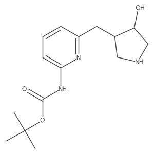 [6-(4-Hydroxy-pyrrolidin-3-ylmethyl)-pyridin-2-yl]-carbamic acid tert-butyl ester结构式