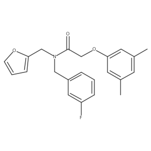 2-(3,5-dimethylphenoxy)-N-(3-fluorobenzyl)-N-(furan-2-ylmethyl)acetamide Structure