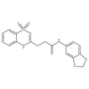 N-(2H-1,3-benzodioxol-5-yl)-2-[(1,1-dioxo-4H-1lambda6,2,4-benzothiadiazin-3-yl)sulfanyl]acetamide结构式
