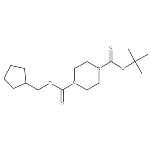 1-Tert-butoxycarbonyl-4-cyclopentylmethyloxycarbonyl-piperazine结构式