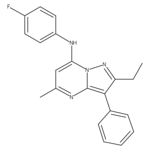 2-ethyl-N-(4-fluorophenyl)-5-methyl-3-phenylpyrazolo[1,5-a]pyrimidin-7-amine结构式