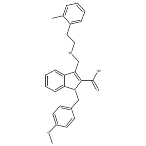 1-(4-methoxybenzyl)-3-{[(2-methylphenethyl)amino]methyl}-1H-indole-2-carboxylic acid Structure