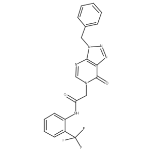 2-(3-benzyl-7-oxo-3H-[1,2,3]triazolo[4,5-d]pyrimidin-6(7H)-yl)-N-(2-(trifluoromethyl)phenyl)acetamide结构式