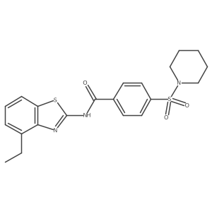 N-(4-ethylbenzo[d]thiazol-2-yl)-4-(piperidin-1-ylsulfonyl)benzamide结构式