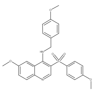 6-methoxy-N-(4-methoxybenzyl)-3-((4-methoxyphenyl)sulfonyl)quinolin-4-amine Structure