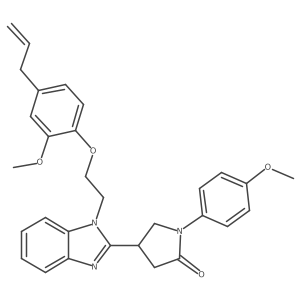 4-(1-(2-(4-allyl-2-methoxyphenoxy)ethyl)-1H-benzo[d]imidazol-2-yl)-1-(4-methoxyphenyl)pyrrolidin-2-one Structure