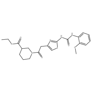 Ethyl 1-(2-(2-(3-(2-methoxyphenyl)ureido)thiazol-4-yl)acetyl)piperidine-3-carboxylate Structure