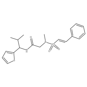 N-[2-methyl-1-(thiophen-2-yl)propyl]-2-(N-methyl-2-phenylethenesulfonamido)acetamide Structure