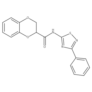 N-(3-phenyl-1,2,4-thiadiazol-5-yl)-2,3-dihydro-1,4-benzodioxine-2-carboxamide结构式