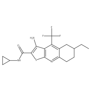 3-amino-N-cyclopropyl-6-ethyl-4-(trifluoromethyl)-5,6,7,8-tetrahydrothieno[2,3-b]quinoline-2-carboxamide结构式