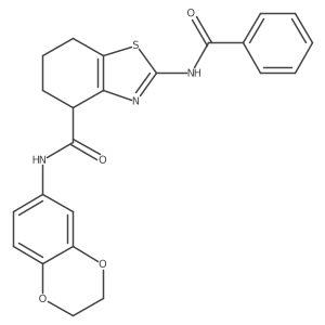 2-benzamido-N-(2,3-dihydrobenzo[b][1,4]dioxin-6-yl)-4,5,6,7-tetrahydrobenzo[d]thiazole-4-carboxamide Structure