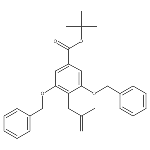 3,5-Bis-benzyloxy-4-(2-methyl-allyl)-benzoic acid tert-butyl ester Structure