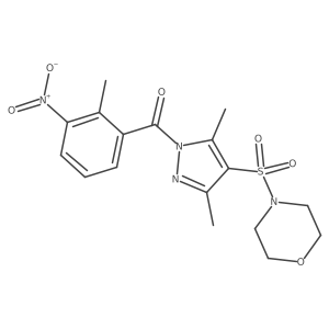 4-{[3,5-dimethyl-1-(2-methyl-3-nitrobenzoyl)-1H-pyrazol-4-yl]sulfonyl}morpholine结构式