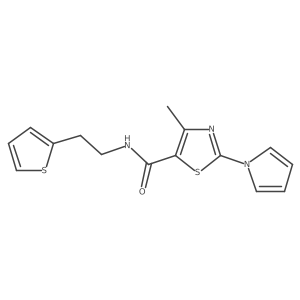 4-methyl-2-(1H-pyrrol-1-yl)-N-[2-(thiophen-2-yl)ethyl]-1,3-thiazole-5-carboxamide Structure