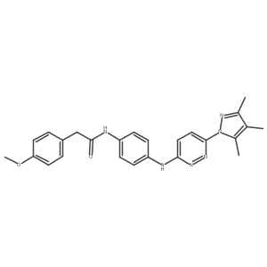 2-(4-methoxyphenyl)-N-(4-{[6-(3,4,5-trimethyl-1H-pyrazol-1-yl)pyridazin-3-yl]amino}phenyl)acetamide结构式