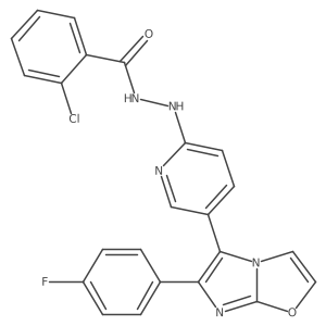2-chloro-N'-(5-(6-(4-fluorophenyl)imidazo[2,1-b]oxazol-5-yl)pyridin-2-yl)benzohydrazide Structure