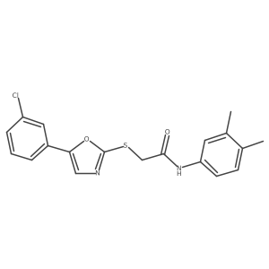 2-{[5-(3-chlorophenyl)-1,3-oxazol-2-yl]sulfanyl}-N-(3,4-dimethylphenyl)acetamide结构式