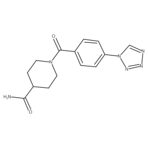 1-[4-(1H-tetrazol-1-yl)benzoyl]piperidine-4-carboxamide结构式