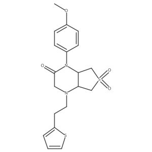 1-(4-methoxyphenyl)-4-(2-(thiophen-2-yl)ethyl)hexahydrothieno[3,4-b]pyrazin-2(1H)-one 6,6-dioxide Structure