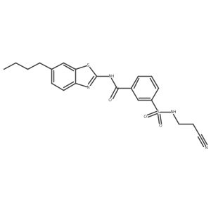 N-(6-butyl-1,3-benzothiazol-2-yl)-3-[(2-cyanoethyl)sulfamoyl]benzamide结构式