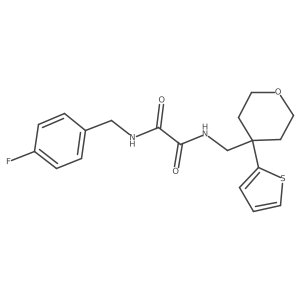 N1-(4-fluorobenzyl)-N2-((4-(thiophen-2-yl)tetrahydro-2H-pyran-4-yl)methyl)oxalamide结构式