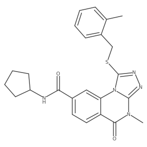 N-cyclopentyl-4-methyl-1-((2-methylbenzyl)thio)-5-oxo-4,5-dihydro-[1,2,4]triazolo[4,3-a]quinazoline-8-carboxamide Structure