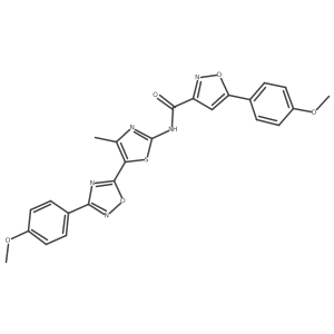 5-(4-methoxyphenyl)-N-[(2E)-5-[3-(4-methoxyphenyl)-1,2,4-oxadiazol-5-yl]-4-methyl-1,3-thiazol-2(3H)-ylidene]-1,2-oxazole-3-carboxamide Structure