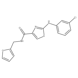 2-((3-chlorophenyl)amino)-N-(furan-2-ylmethyl)thiazole-4-carboxamide结构式