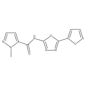 N-(5-(isoxazol-5-yl)-1,3,4-oxadiazol-2-yl)-1-methyl-1H-pyrazole-5-carboxamide Structure