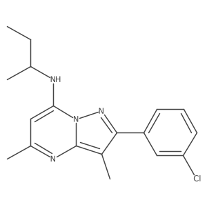N-(butan-2-yl)-2-(3-chlorophenyl)-3,5-dimethylpyrazolo[1,5-a]pyrimidin-7-amine结构式