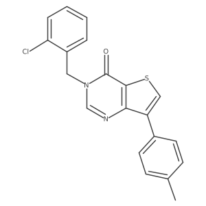 3-(2-chlorobenzyl)-7-(4-methylphenyl)thieno[3,2-d]pyrimidin-4(3H)-one结构式