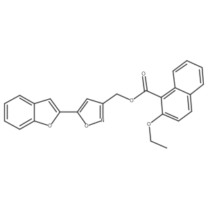 (5-(Benzofuran-2-yl)isoxazol-3-yl)methyl 2-ethoxy-1-naphthoate结构式