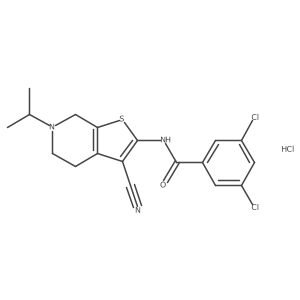 3,5-dichloro-N-(3-cyano-6-isopropyl-4,5,6,7-tetrahydrothieno[2,3-c]pyridin-2-yl)benzamide hydrochloride结构式