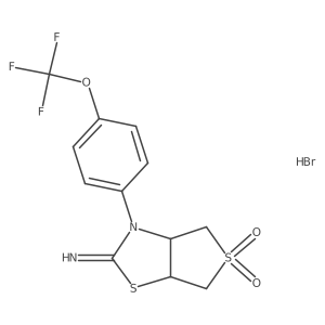 2-Imino-3-(4-(trifluoromethoxy)phenyl)hexahydrothieno[3,4-d]thiazole 5,5-dioxide hydrobromide结构式