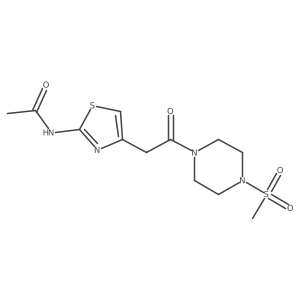 N-(4-(2-(4-(methylsulfonyl)piperazin-1-yl)-2-oxoethyl)thiazol-2-yl)acetamide Structure