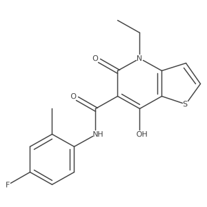 4-ethyl-N-(4-fluoro-2-methylphenyl)-7-hydroxy-5-oxo-4,5-dihydrothieno[3,2-b]pyridine-6-carboxamide结构式