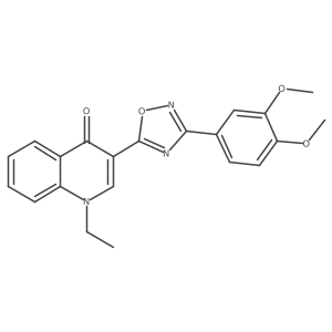 3-(3-(3,4-dimethoxyphenyl)-1,2,4-oxadiazol-5-yl)-1-ethylquinolin-4(1H)-one结构式