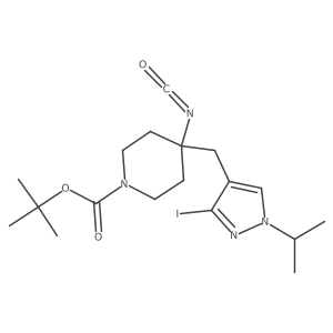 tert-butyl 4-((3-iodo-1-isopropyl-1H-pyrazol-4-yl)methyl)-4-isocyanatopiperidine-1-carboxylate Structure