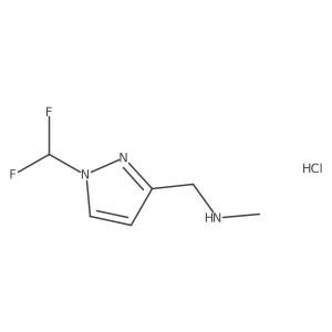 1-[1-(Difluoromethyl)-1{h}-pyrazol-3-yl]-{n}-methylmethanamine hydrochloride结构式