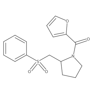 Furan-2-yl(2-((phenylsulfonyl)methyl)pyrrolidin-1-yl)methanone结构式