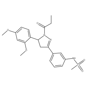 N-(3-(5-(2,4-dimethoxyphenyl)-1-propionyl-4,5-dihydro-1H-pyrazol-3-yl)phenyl)methanesulfonamide Structure