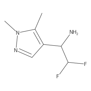 1-(1,5-dimethyl-1H-pyrazol-4-yl)-2,2-difluoroethan-1-amine结构式
