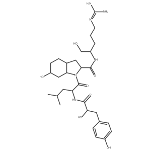 (2S,3aS,6R,7aS)-N-[5-(diaminomethylideneamino)-1-hydroxypentan-2-yl]-6-hydroxy-1-[2-[[(2R)-2-hydroxy-3-(4-hydroxyphenyl)propanoyl]amino]-4-methylpentanoyl]-2,3,3a,4,5,6,7,7a-octahydroindole-2-carboxamide Structure