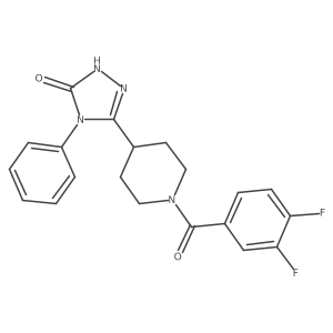 5-[1-(3,4-difluorobenzoyl)piperidin-4-yl]-4-phenyl-2,4-dihydro-3H-1,2,4-triazol-3-one结构式