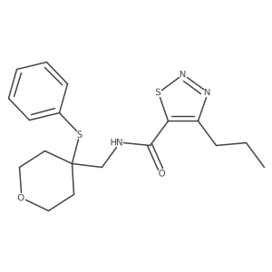 N-((4-(phenylthio)tetrahydro-2H-pyran-4-yl)methyl)-4-propyl-1,2,3-thiadiazole-5-carboxamide结构式